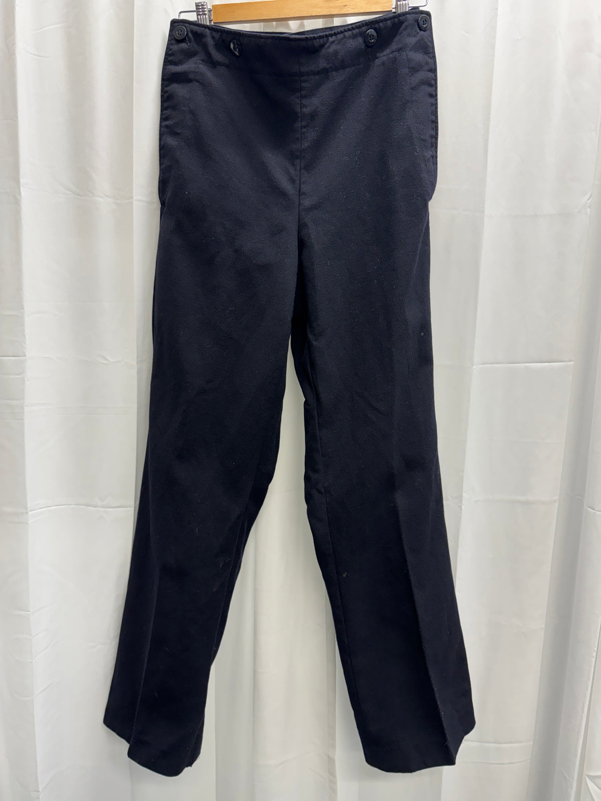 Vintage German Military Navy Buttoned Wool Trousers