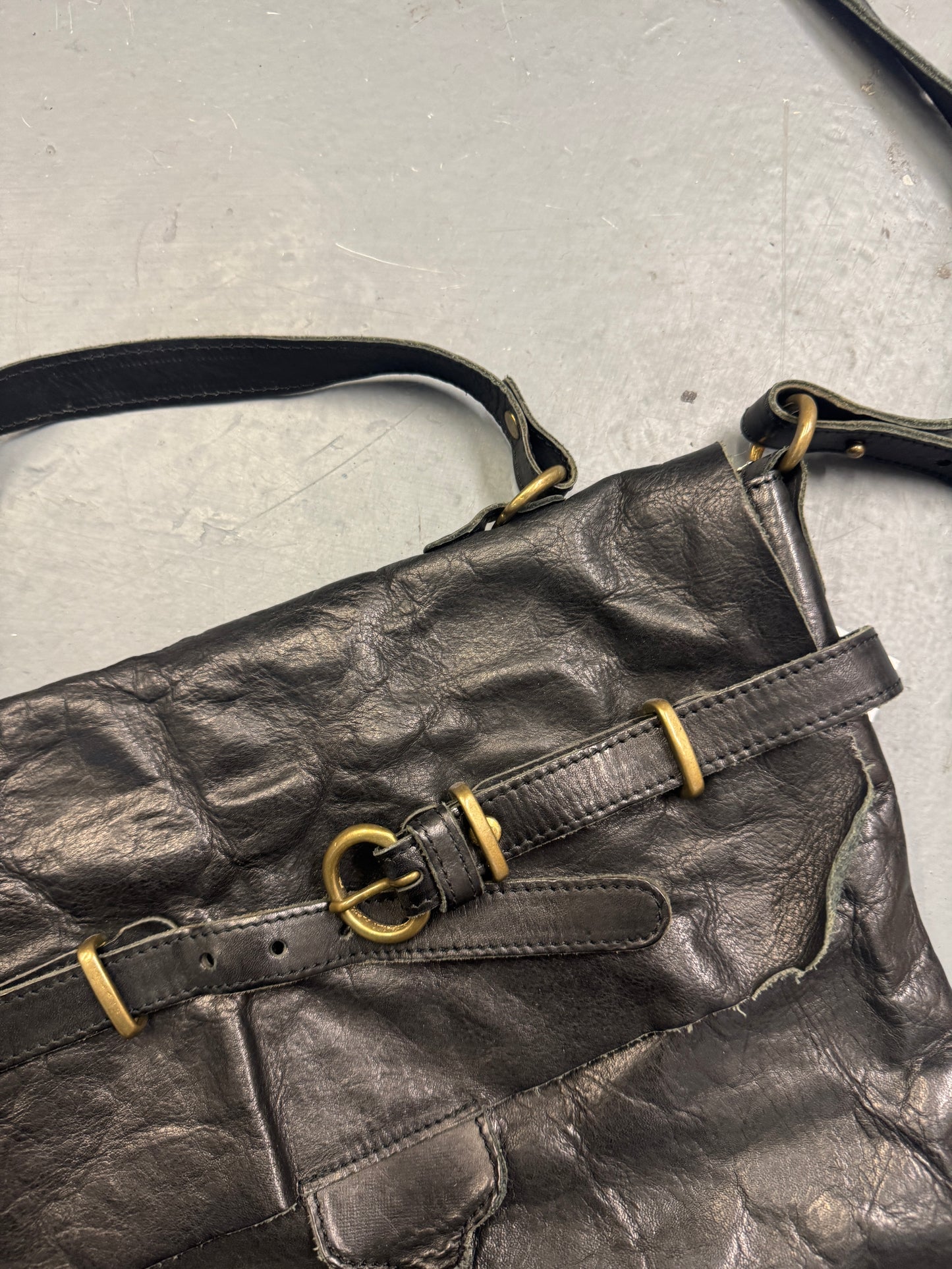 share spirit leather flap bag