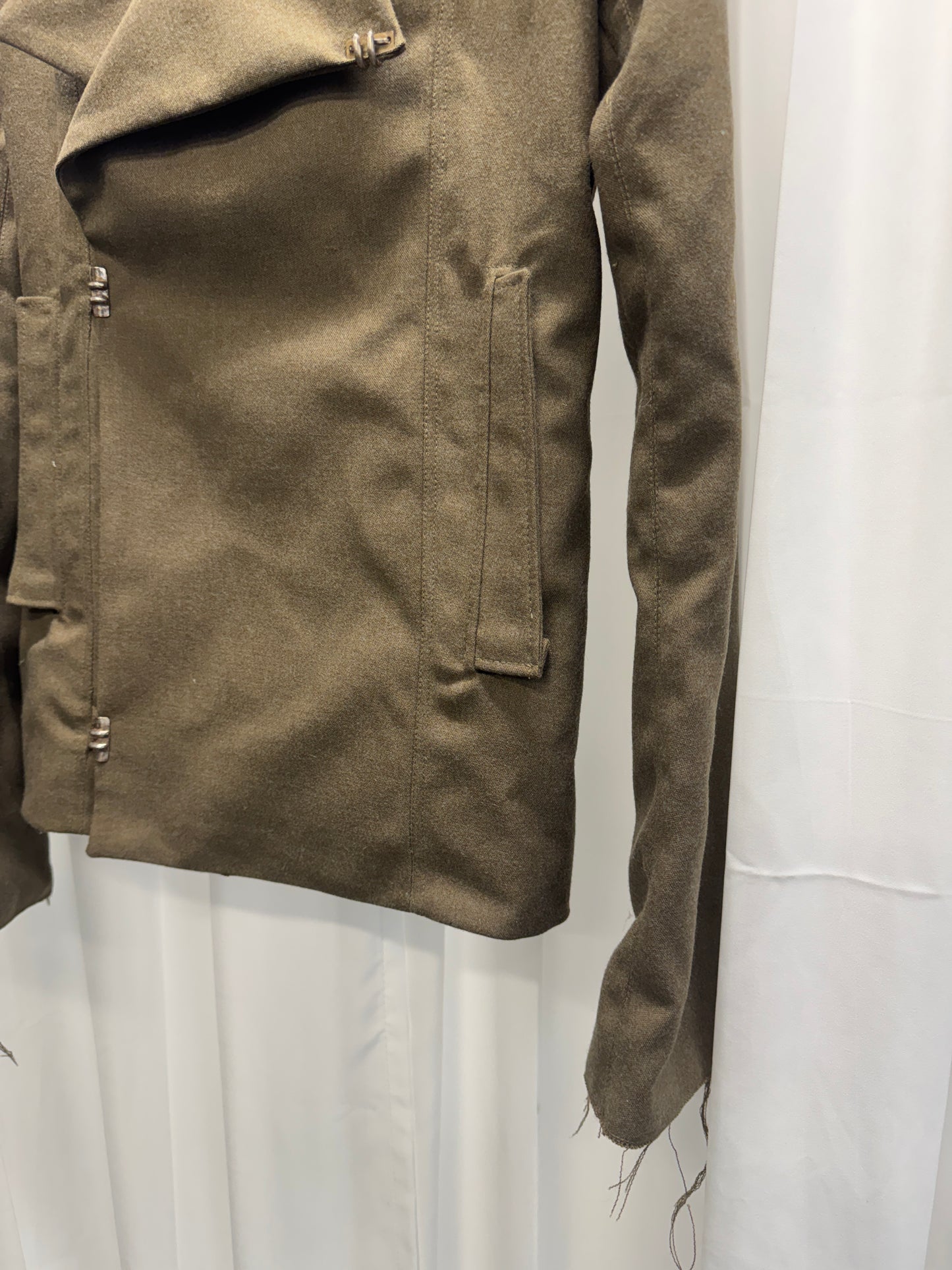 Luca Stucci Cross Metal Clasp Military Wool Jacket