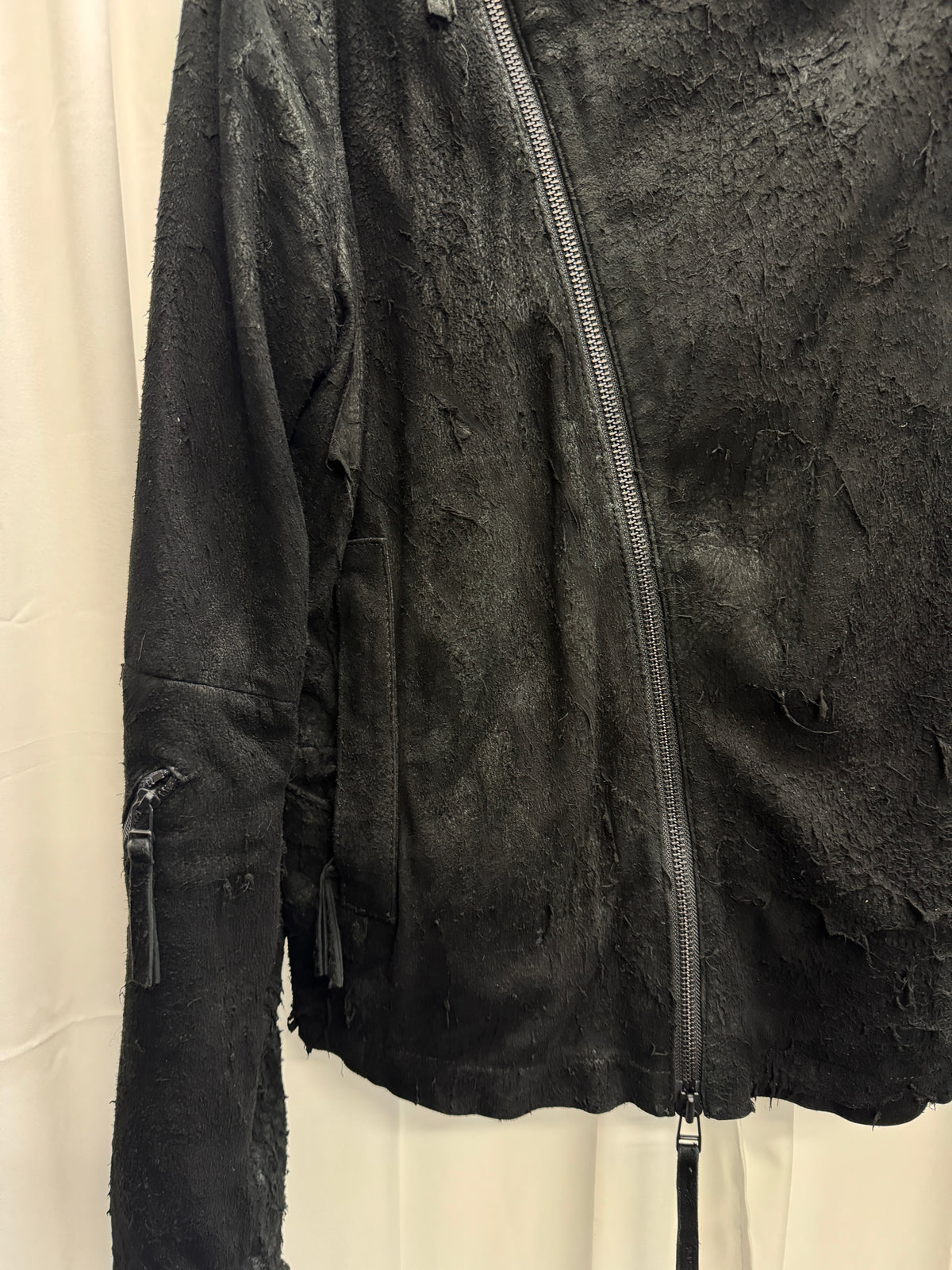 Barbara í Gongini Reverse Sheepskin Asymmetrical Leather Jacket