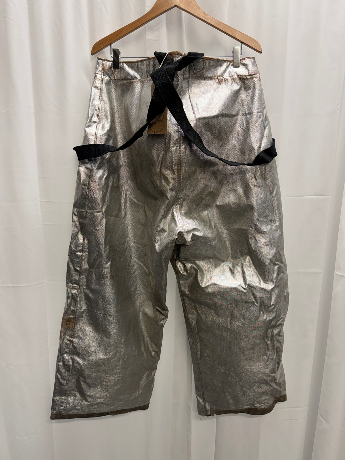 1960s US Military Fire Service Metallic Silver Trousers (L)