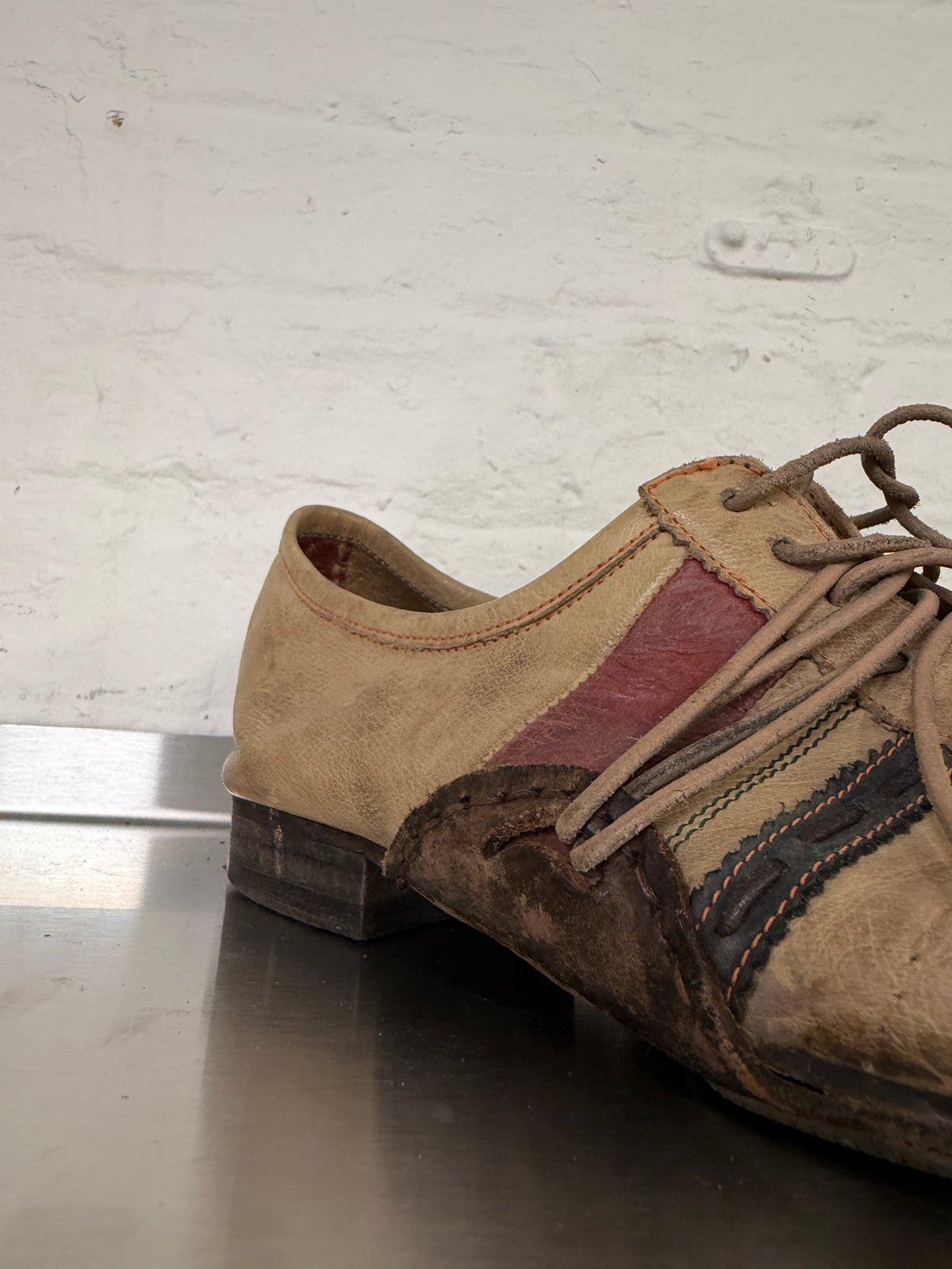 Alfredo Bannister Wrap Lace Stripe Detail Leather Shoes