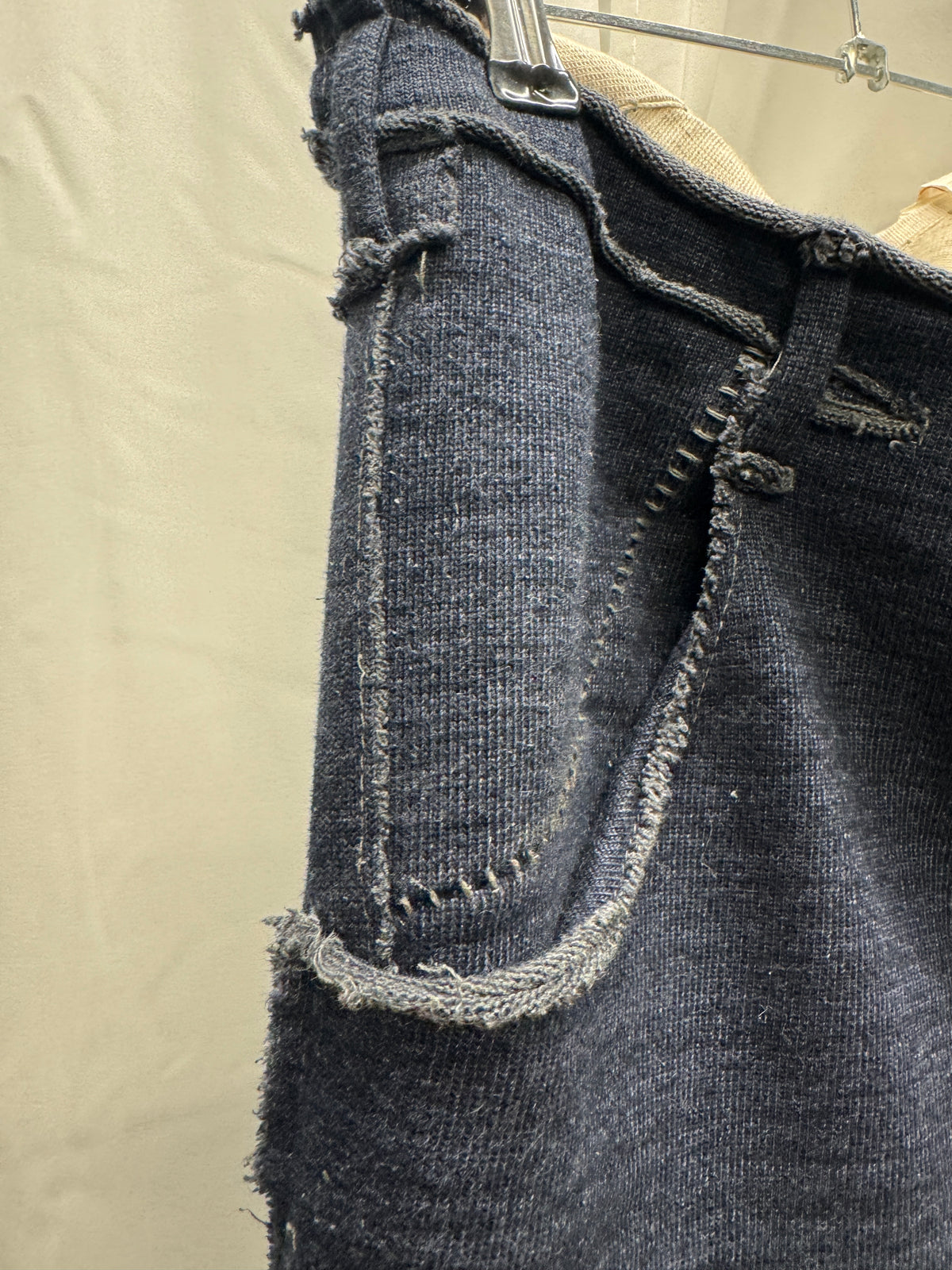 taichi murakami long overlocked stretch straight cotton trouser