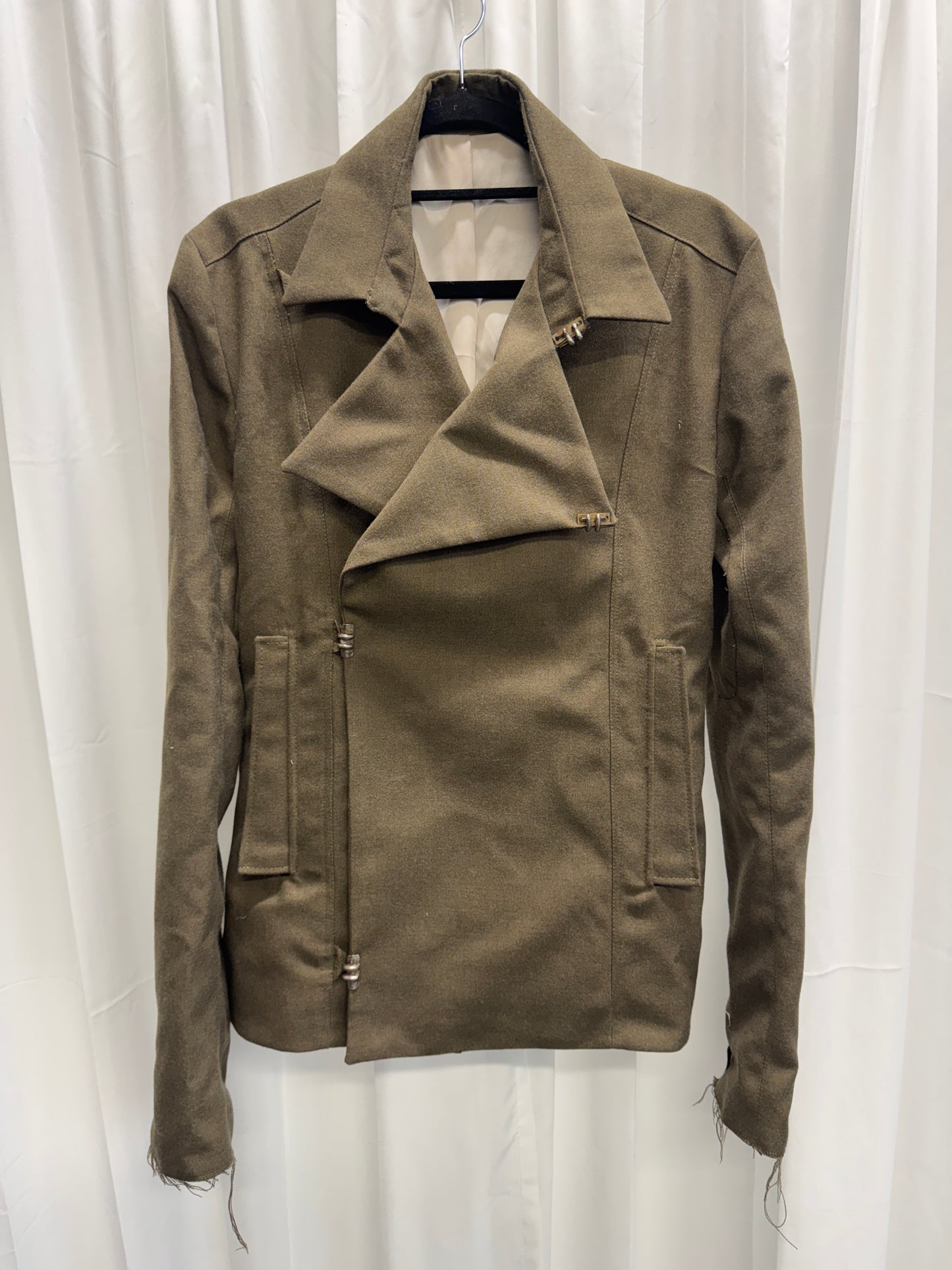 Luca Stucci Cross Metal Clasp Military Wool Jacket