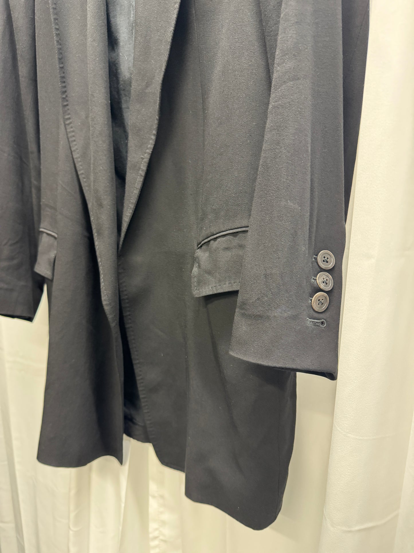 ann demeulemeester open front deep lapel coat
