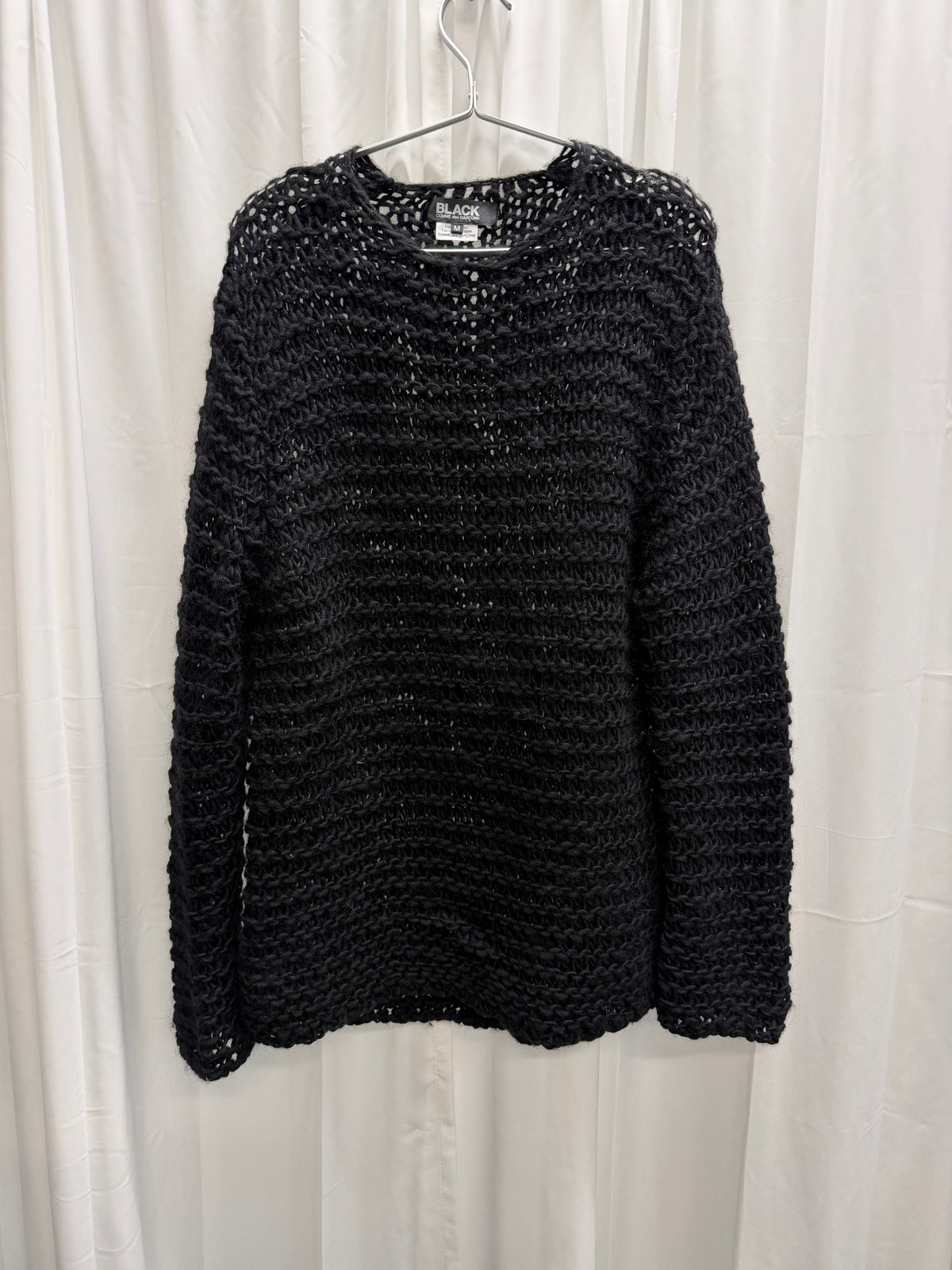 Comme Des Garcons Black Open Weave Oversized Sweater (M)