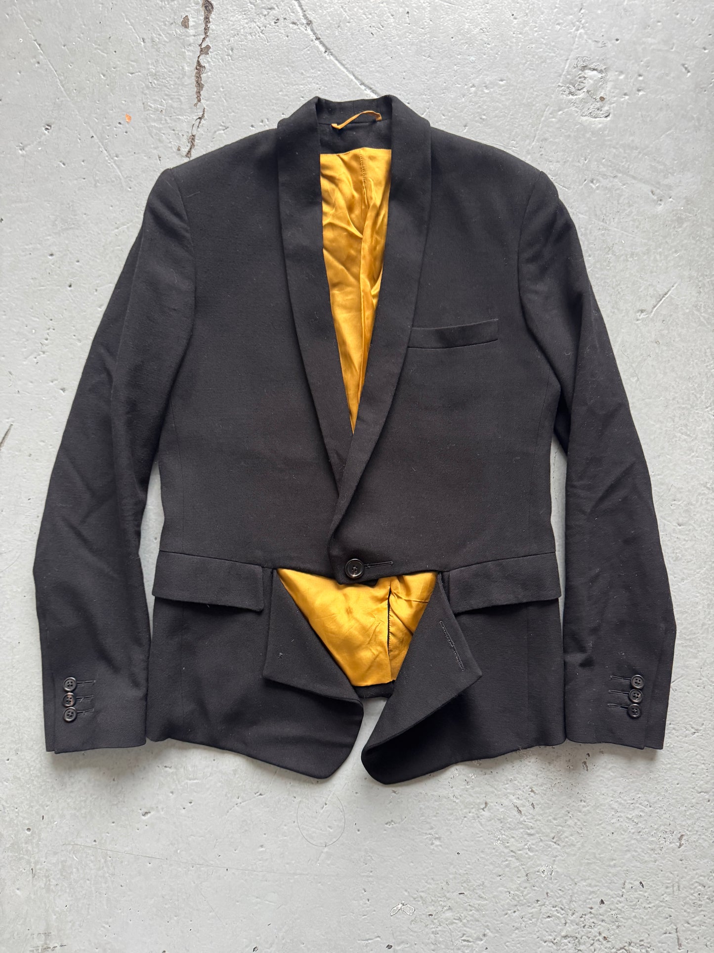 ann demeulemeester cut out tuxedo lapel blazer S