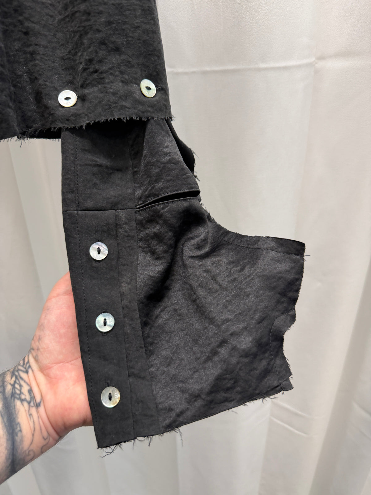 Aenrmous Charcoal Layered Fencing Jacket with Detachable Layered Glove Sleeves (M)