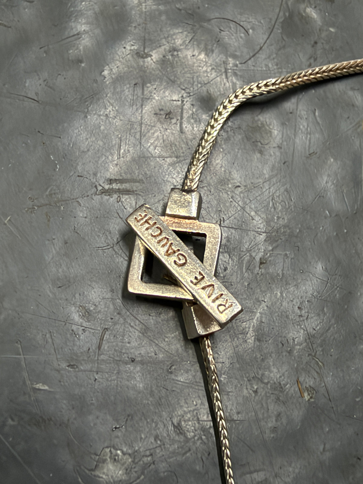 Yves Saint Laurent Rive Gauche Hedi Slimane 02 Square Pendant Necklace