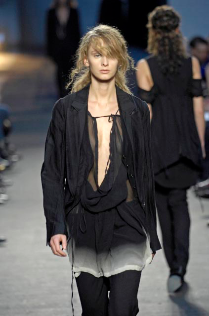 ann demeulemeester ss07 runway 100% silk gradient dress