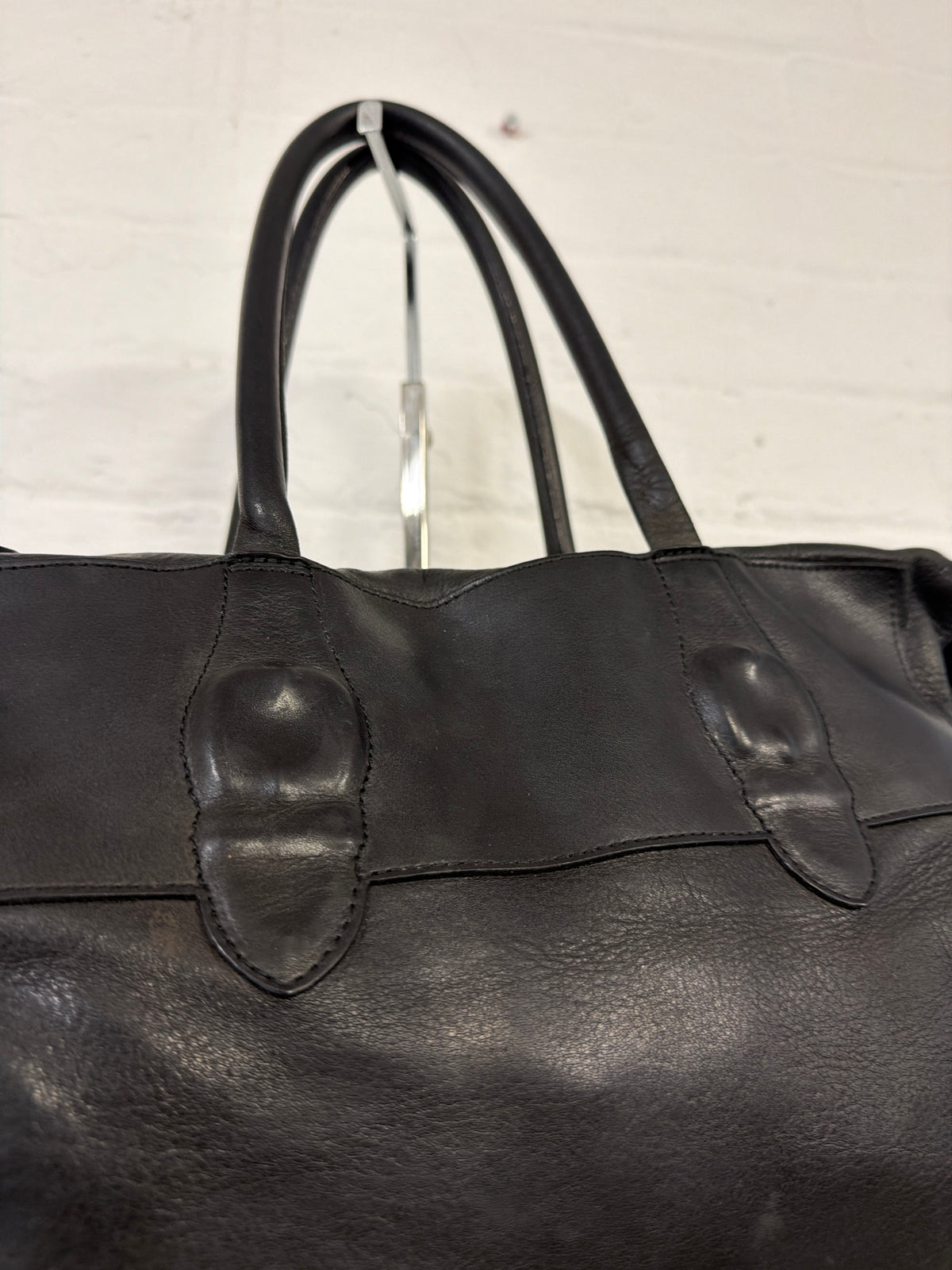 Mihara Yasuhiro 1990s Moulded Leather Buckle Crossbody Bag