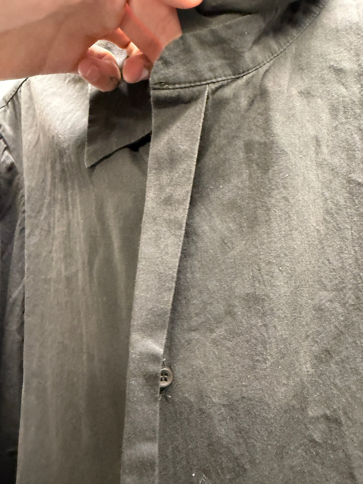 LM Altieri (Carpe Diem) 2005 Olive Cotton Fold-Placket Shirt (L)