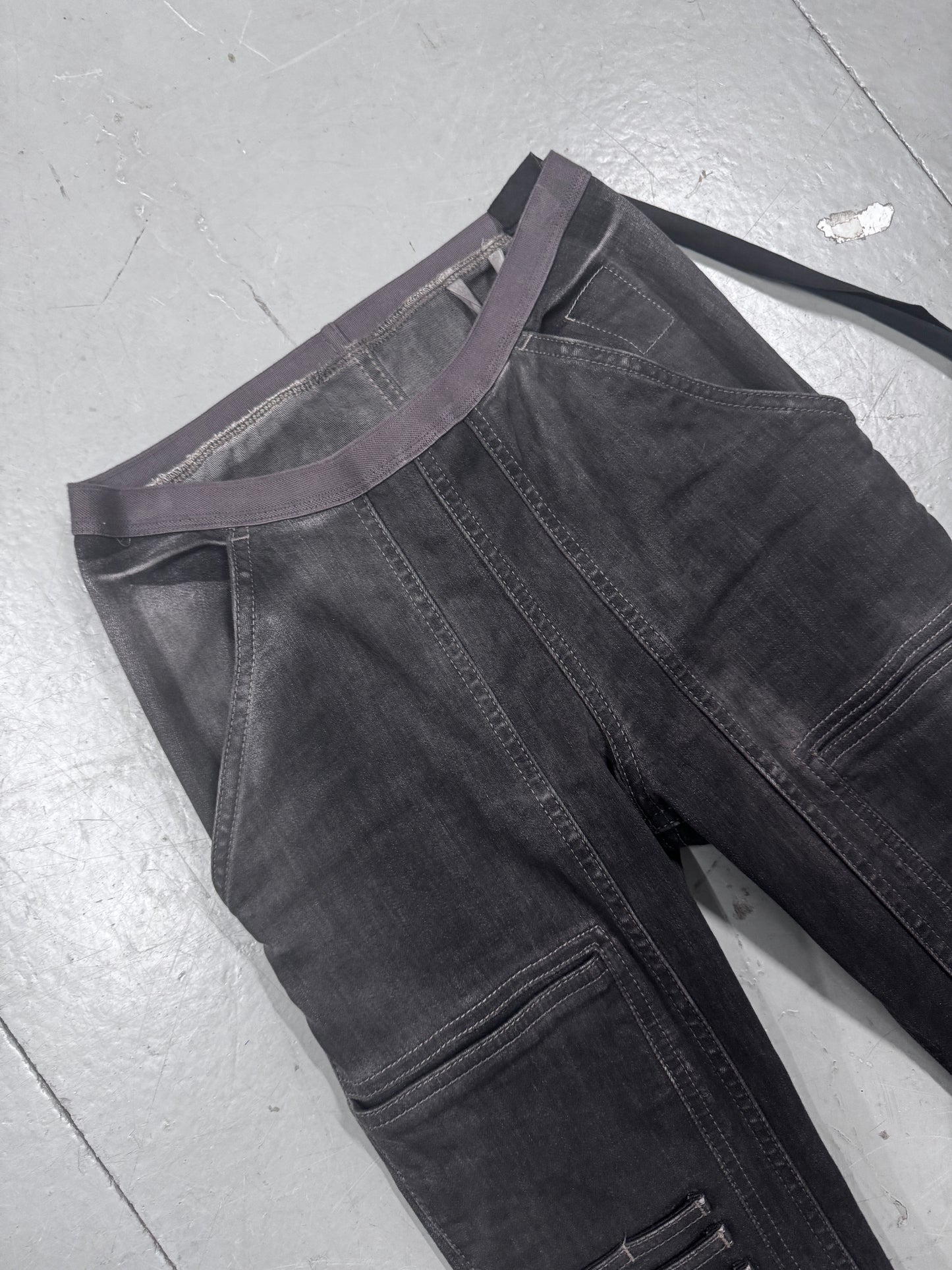 Rick Owens Ribbed Stretch Denim Pants