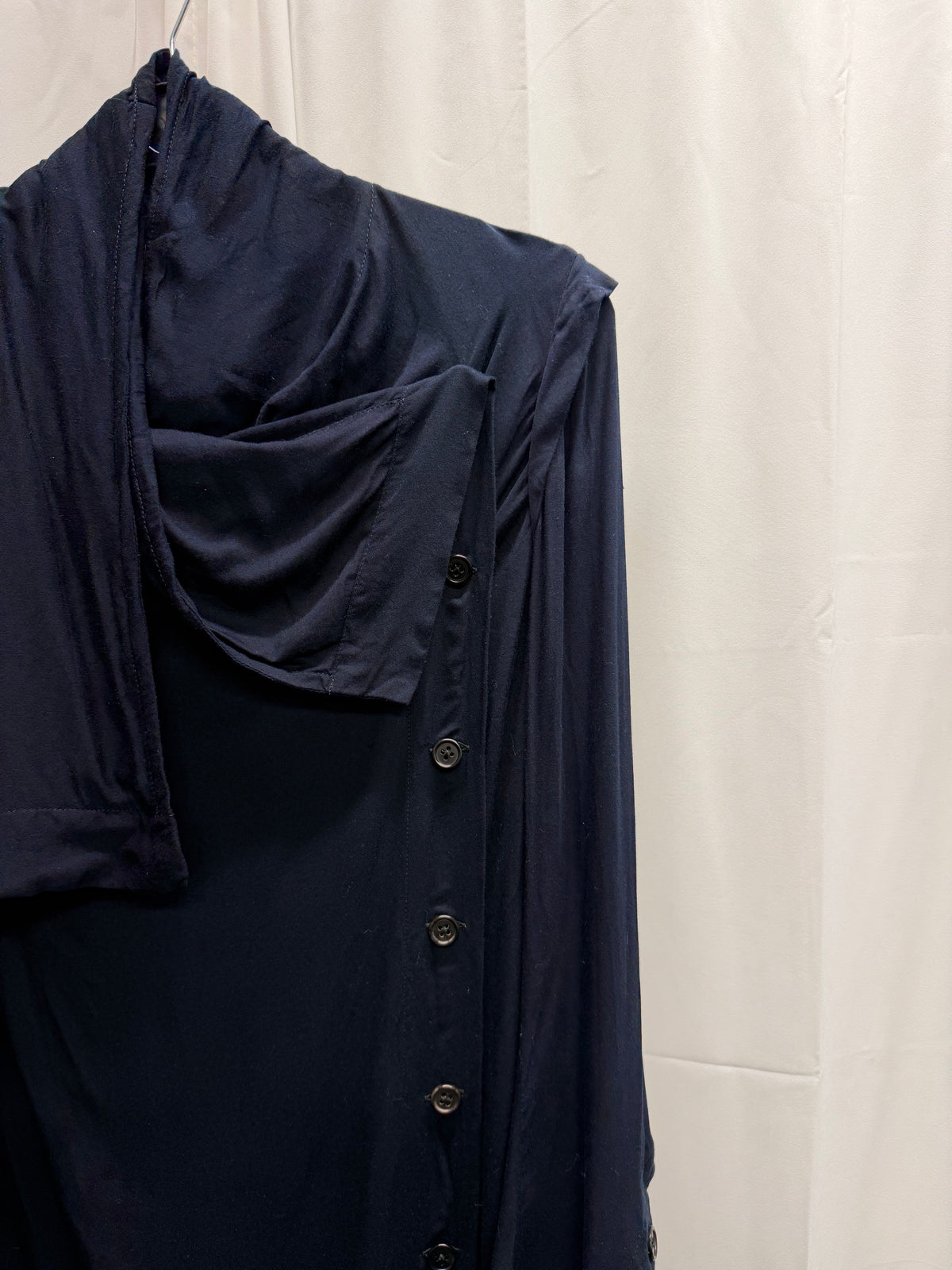 Ann Demeulemeester c. 2000 Double Layer Fencing Buttoned Lightweight Jacket