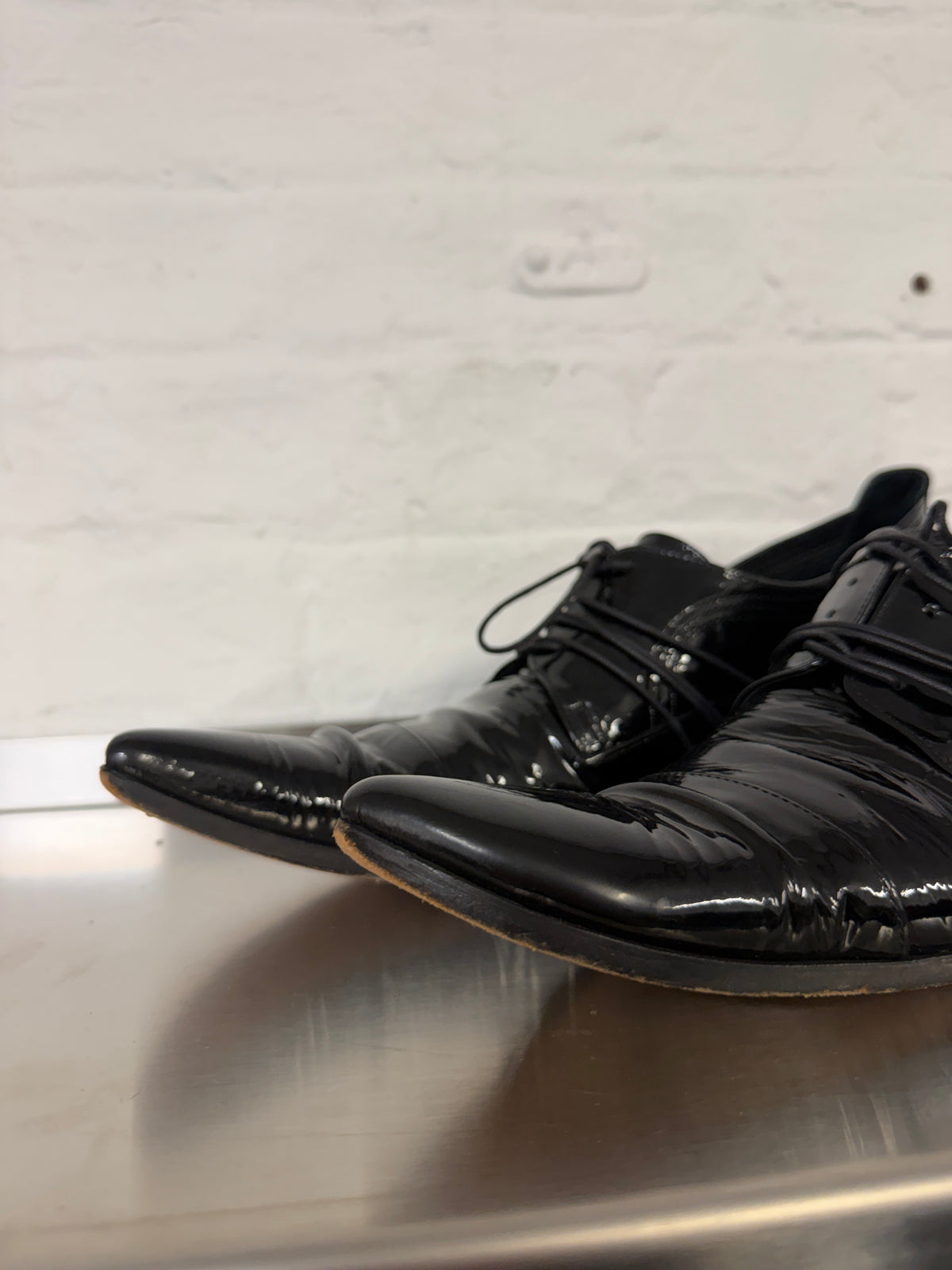 Hiromu Takahara Patent Leather Butter Knife Shoes