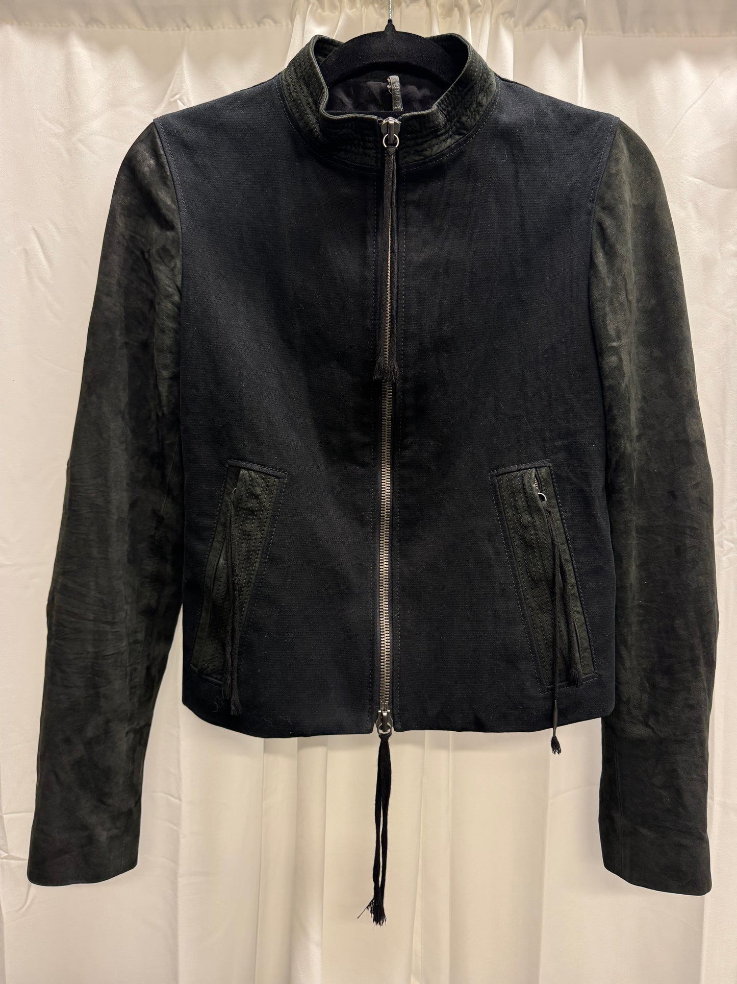 damir doma leather sleeve and belt jacket
