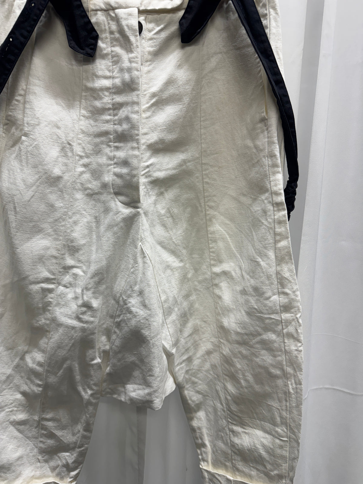 NostraSantissima Linen Contrast Suspender Drop Crotch Trouser