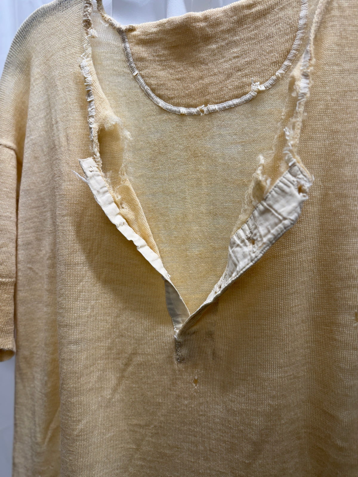 WW1 Era Lambswool Torn Henley Top (S/M)