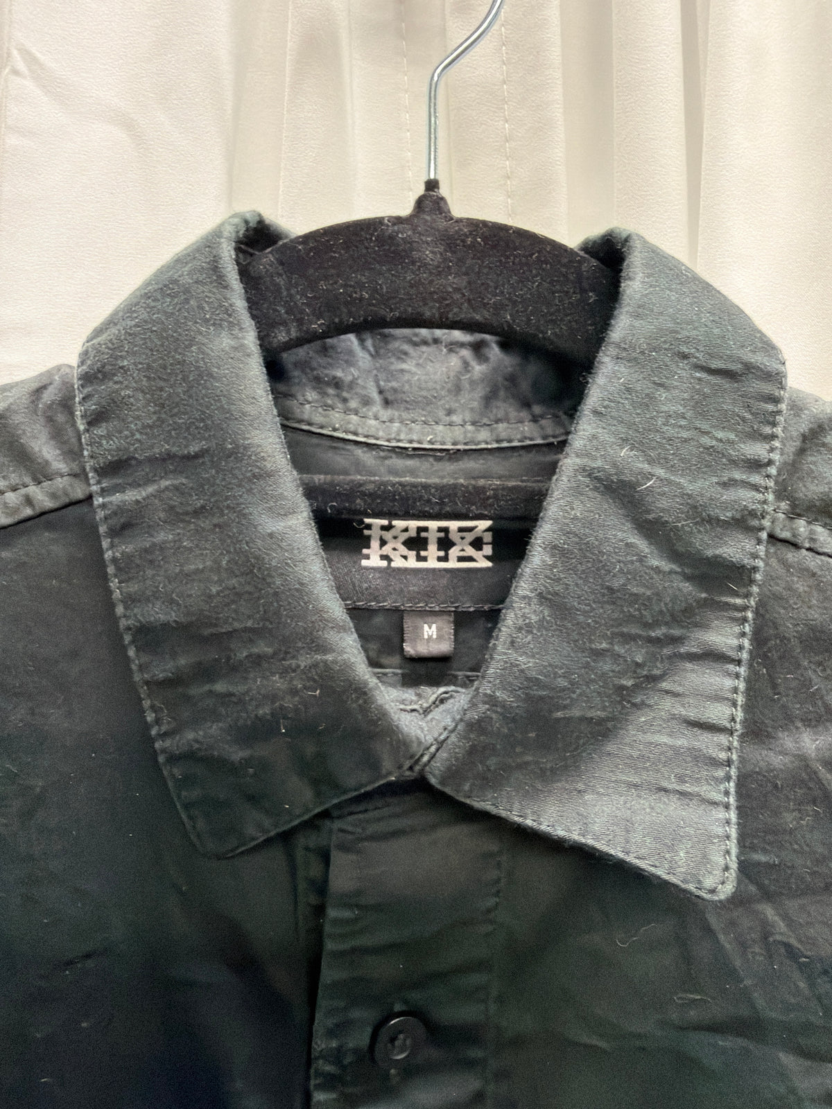 KTZ Lace-Detail Curved Sleeve Cotton Shirt (M)