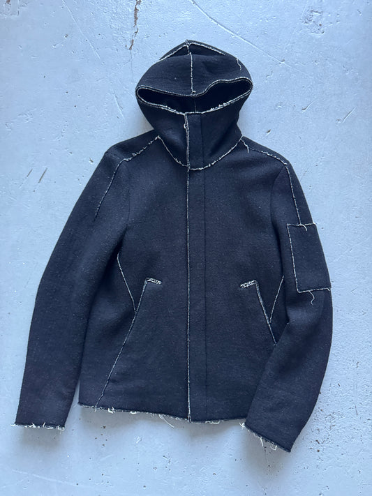 transit uomo thick wool hooded jacket
