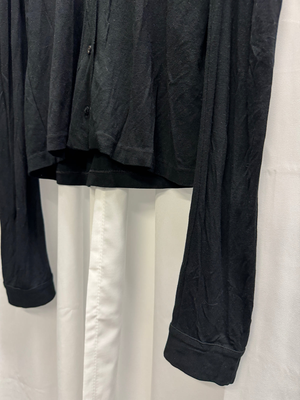cp company soft elongated sleeve semi sheer shirt