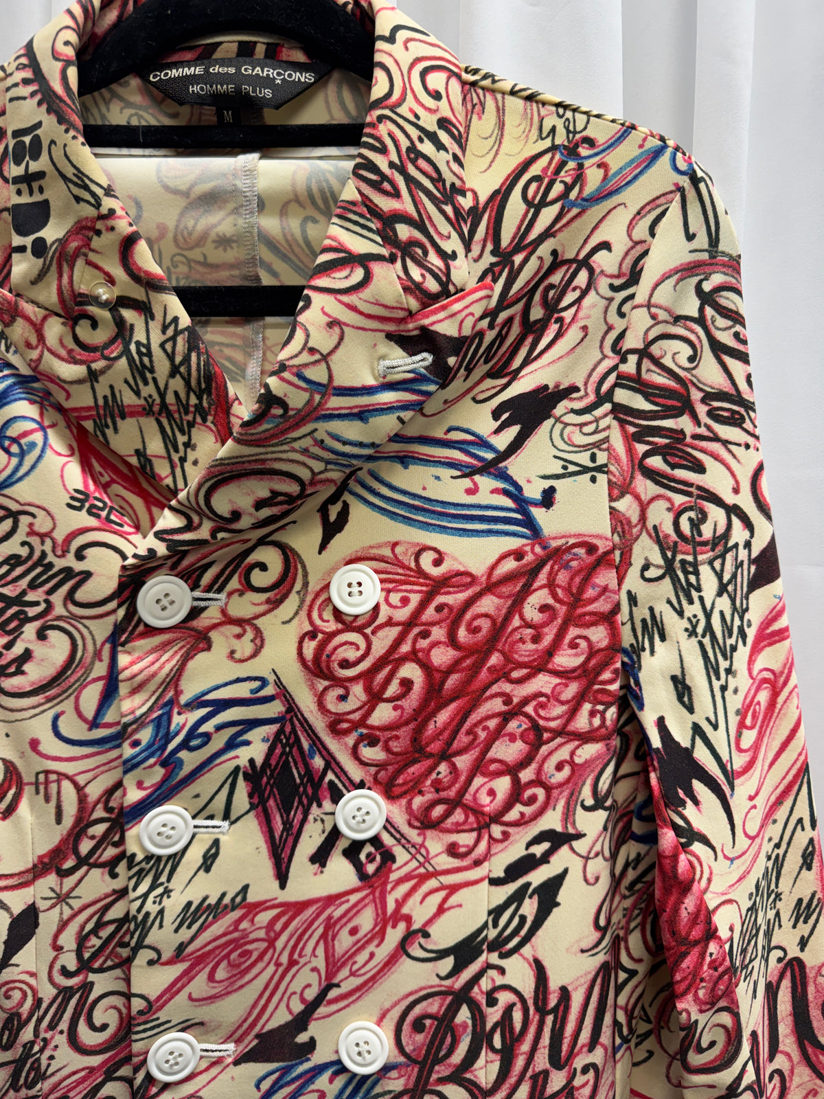 Comme Des Garcons Homme Plus AW15 Runway Born To Die Tattoo Stretch Blazer