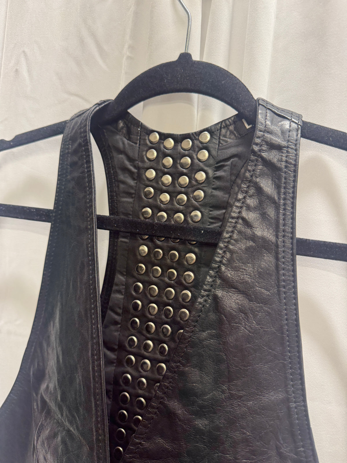 LGB Thick Calfskin Leather Studded Vest
