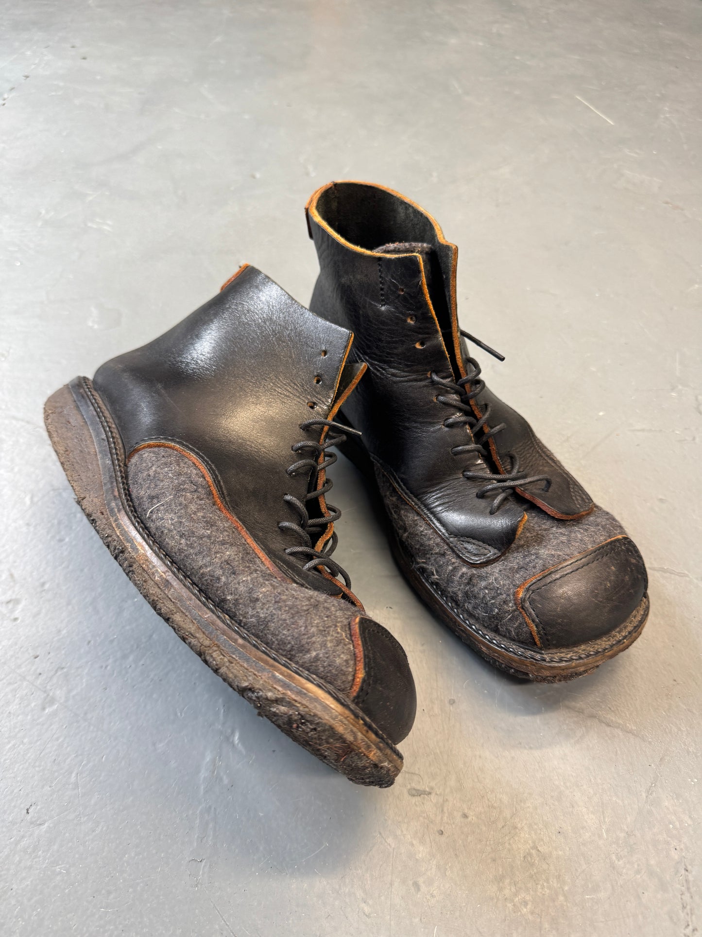 mihara yasuhiro felt and leather boot