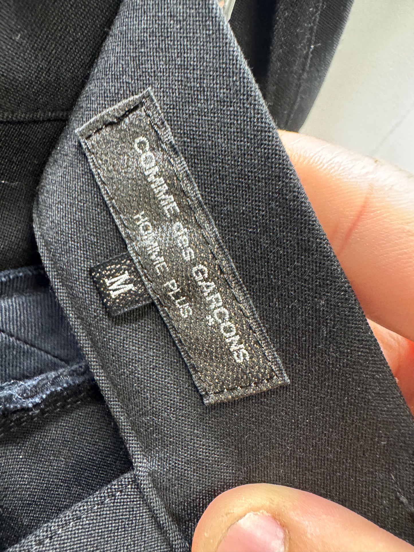 comme des garcons homme plus cage waistband suit trouser