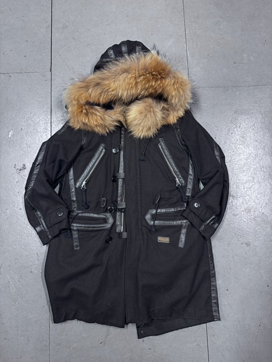 John Undercover Pendleton Raccoon Fur Parka