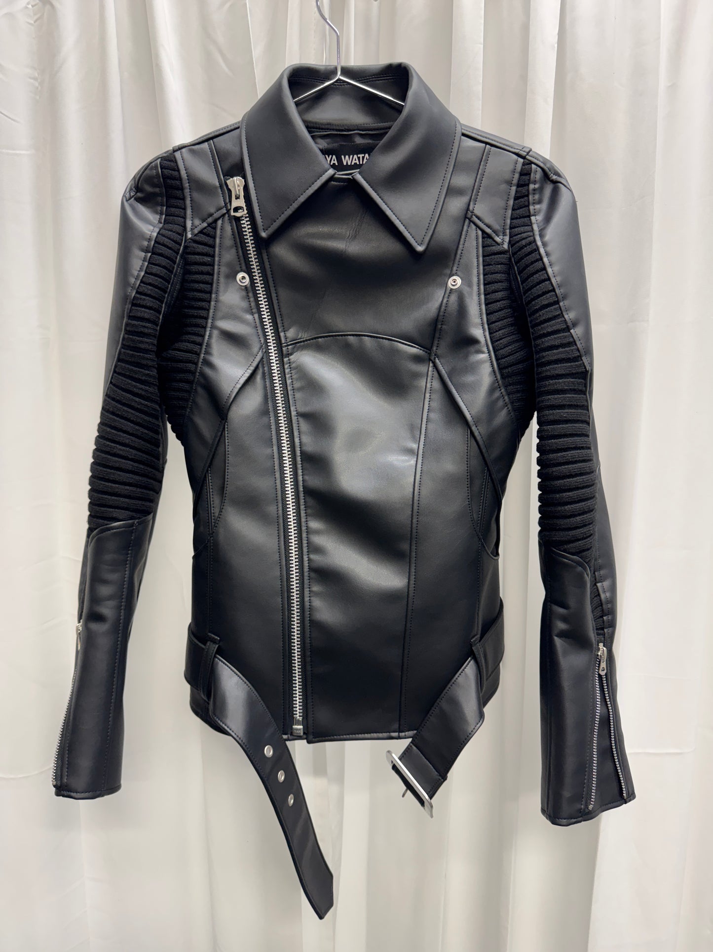 Junya Watanabe AW25 Pleather Rib Insert Moto Jacket