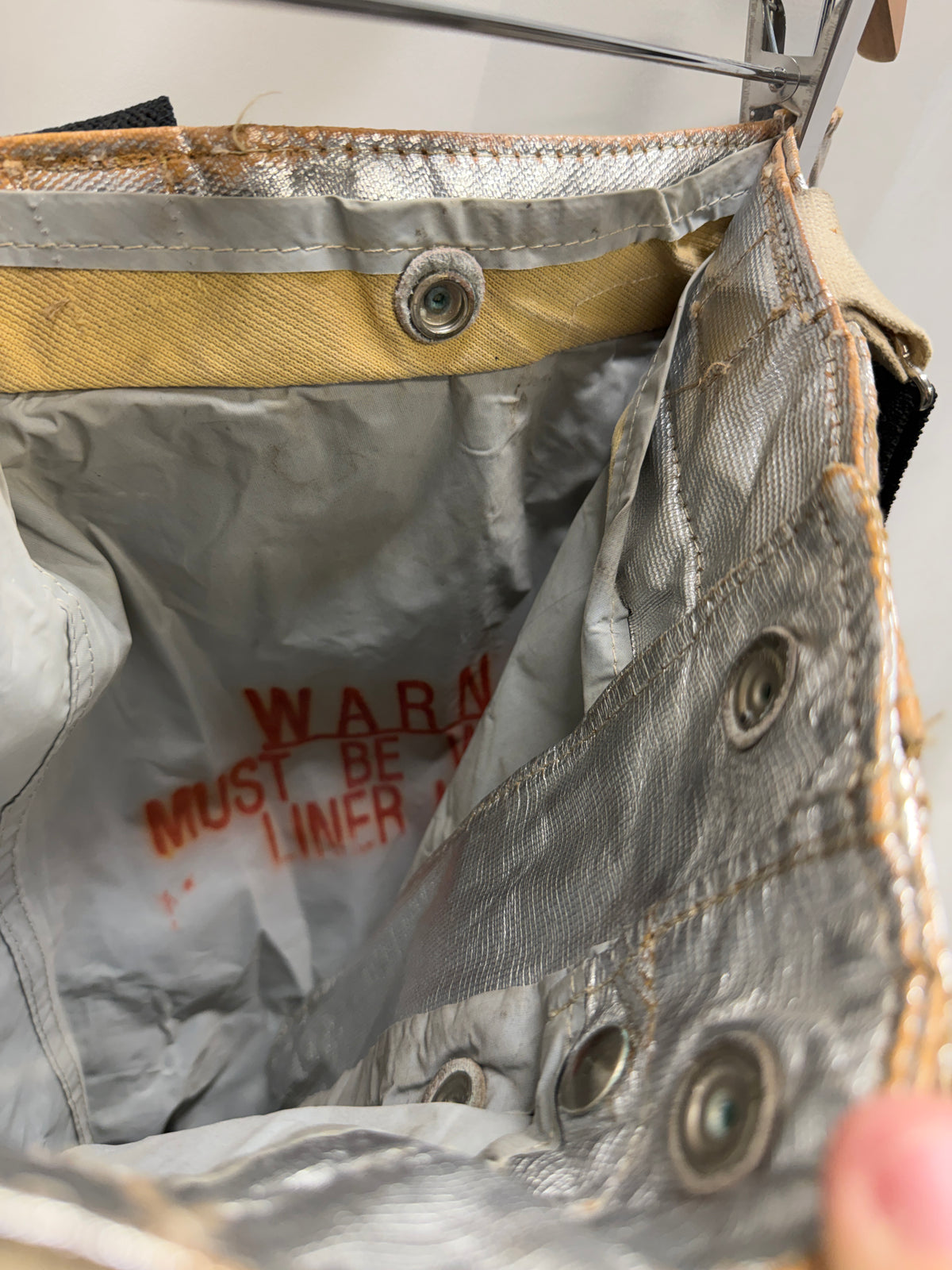 1960s US Military Fire Service Metallic Silver Trousers (L)