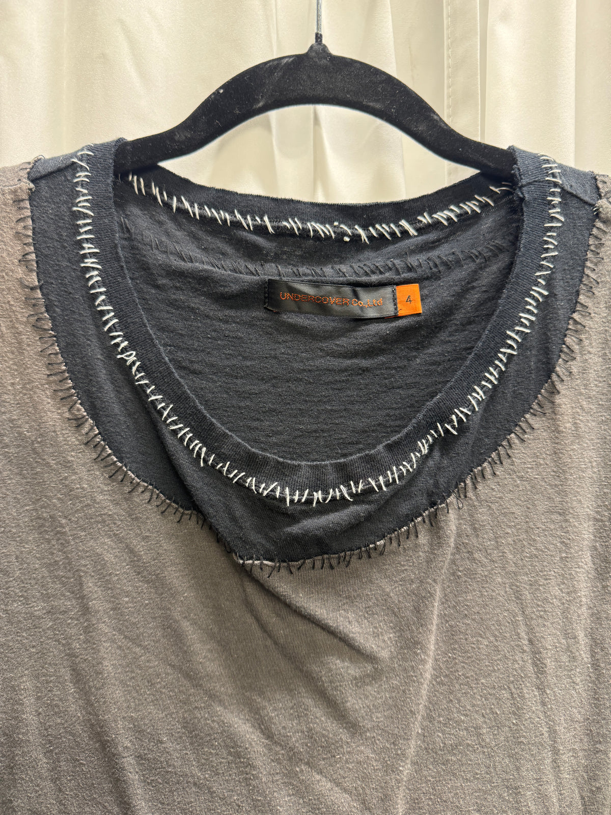 UNDERCOVER SS03 “SCAB” Layered Hand-Stitched 3/4 Sleeve Top