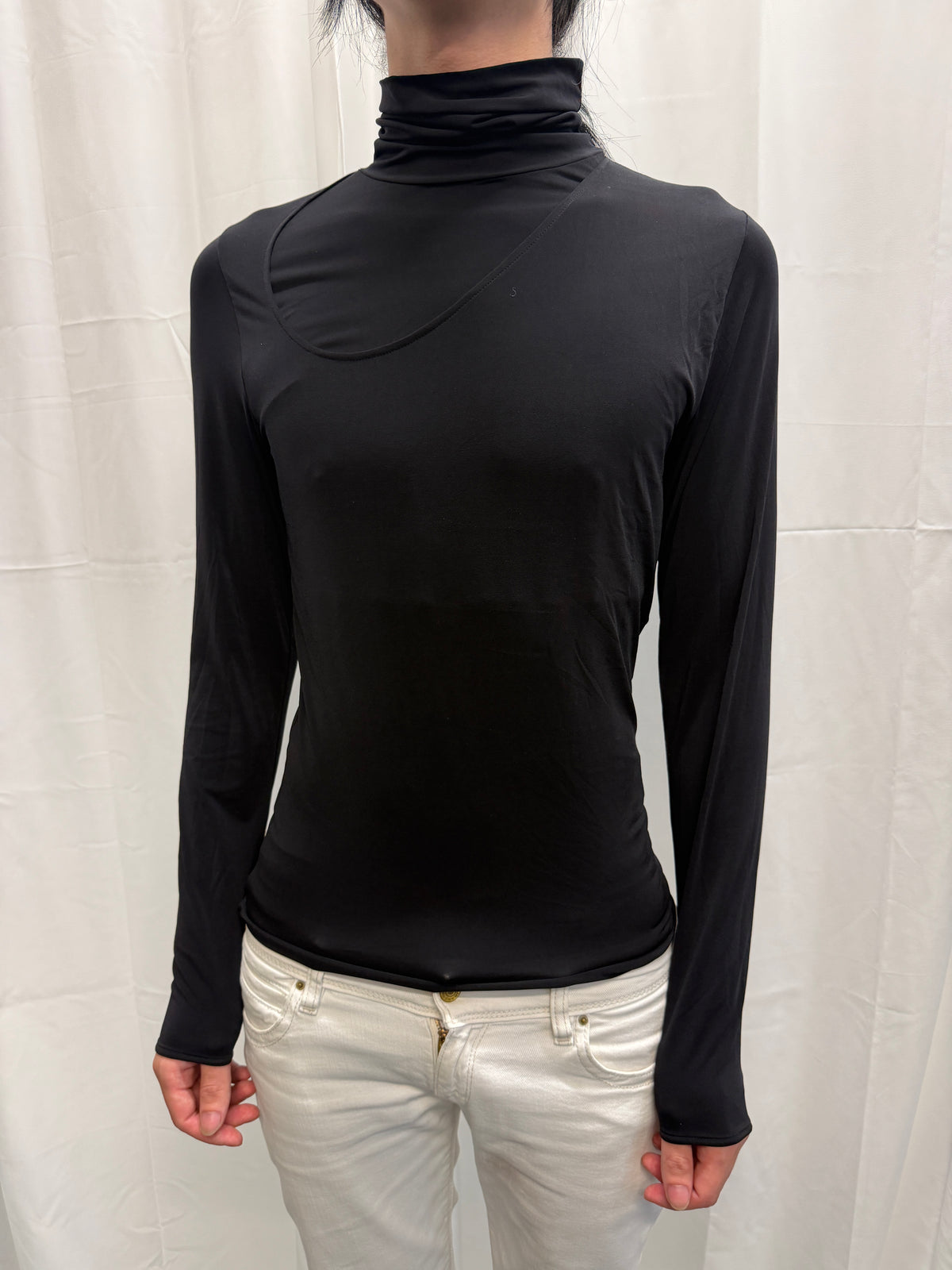 YSL Rive Gauche by Hedi Slimane Double Layer High Neck Top