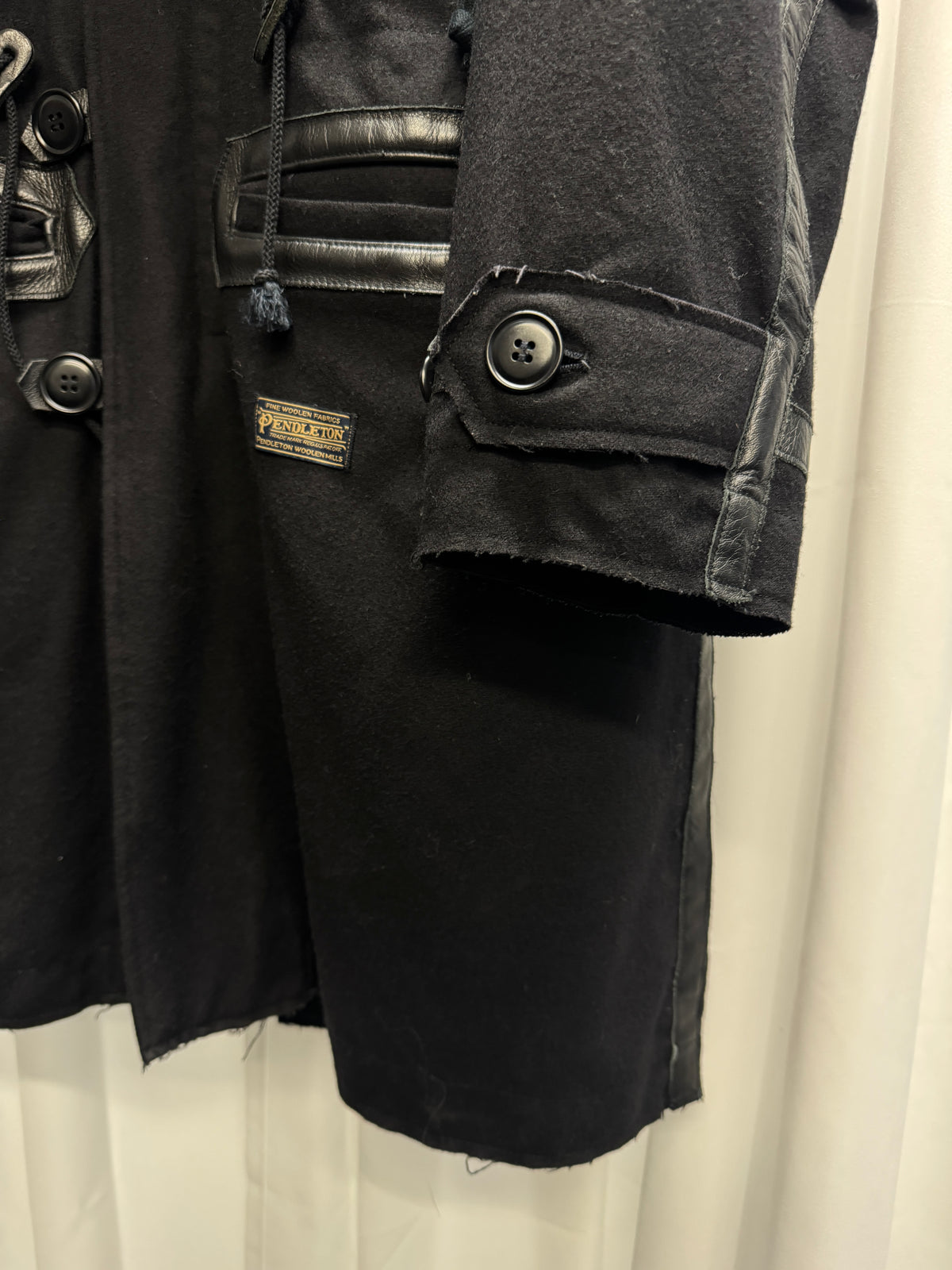 John Undercover × Pendleton AW15 - Raccoon Fur Hooded Leather Trim Wool Parka