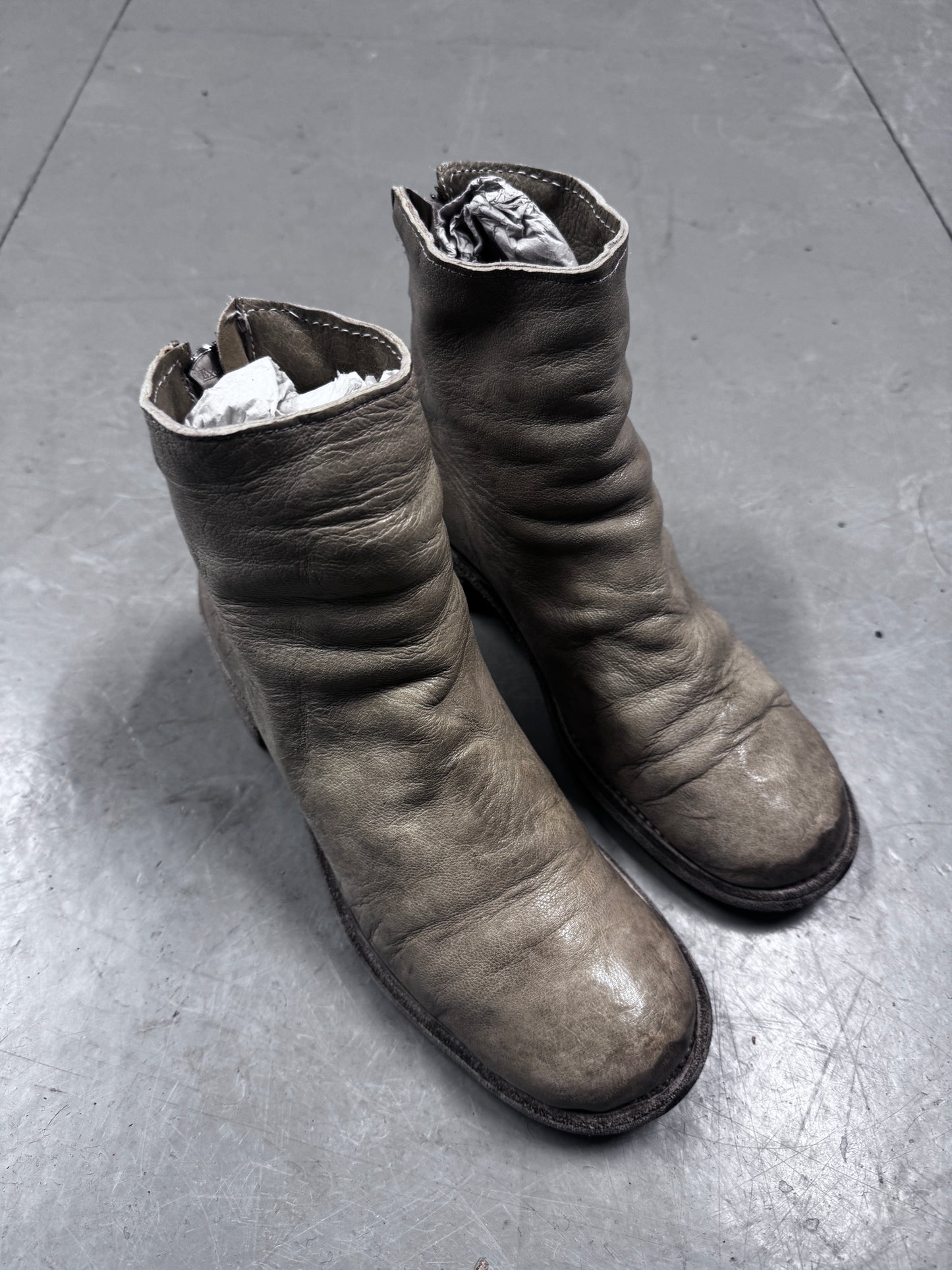 Guidi Mid Grey Backzip Boots
