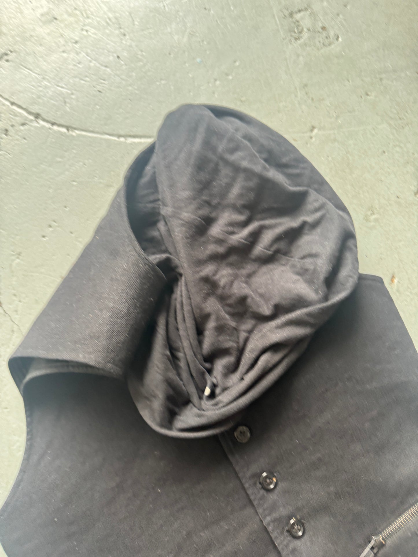 ann demeulemeester hood layer waistcoat