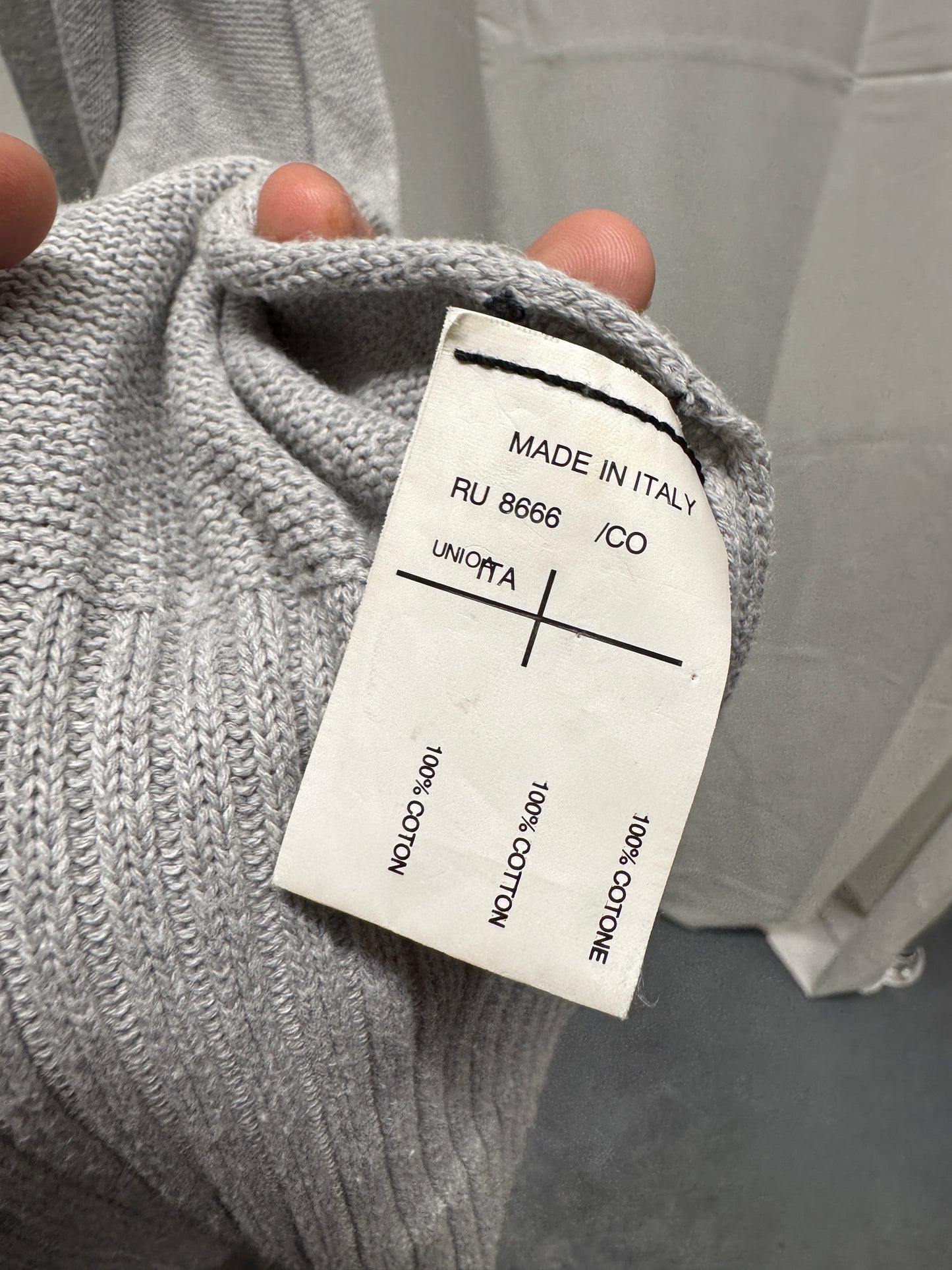 Rick Owens Grey Knit Scarf Hooded Vest