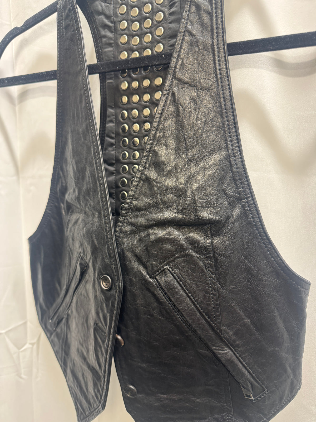 LGB Thick Calfskin Leather Studded Vest