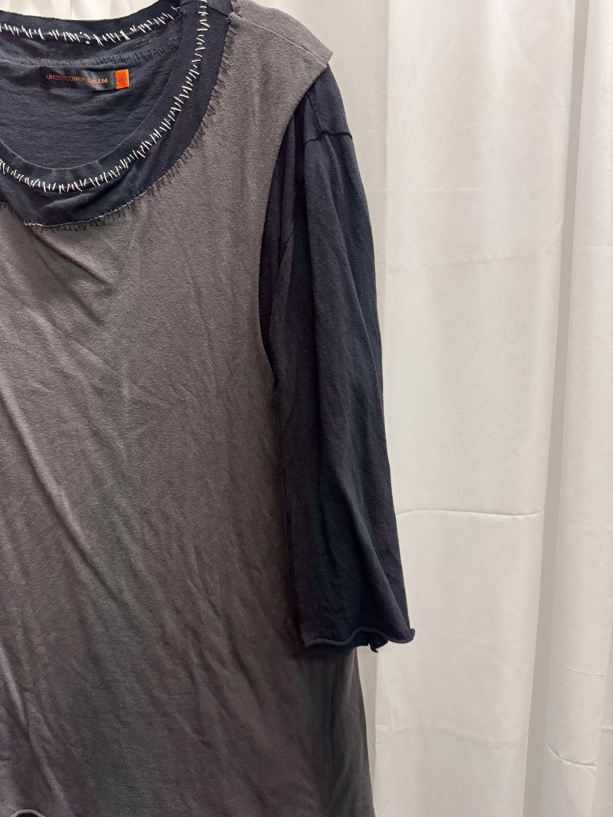 UNDERCOVER SS03 “SCAB” Layered Hand-Stitched 3/4 Sleeve Top