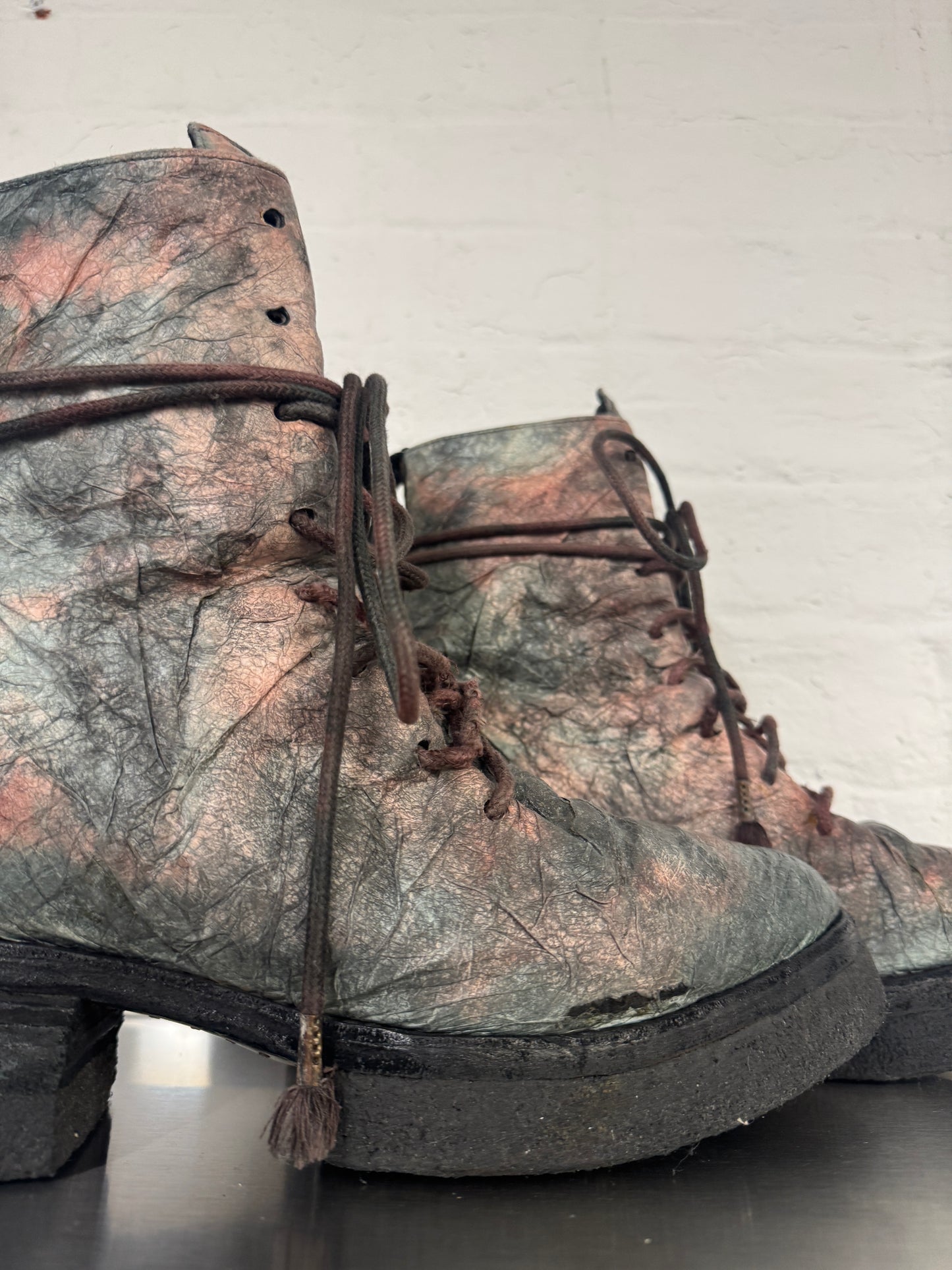 Carol Christian Poell PACAL Paper Dart Leather Combat Boots