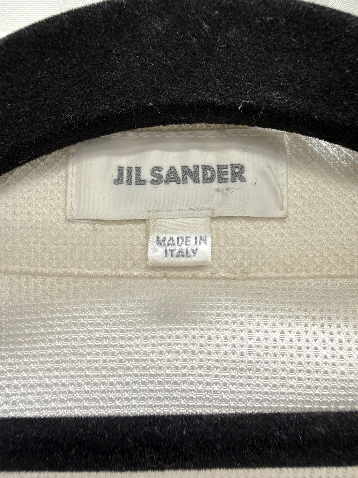Jil Sander SS13–SS14 Cotton Mesh Shirt Jacket with Black Contrast Panels (S)