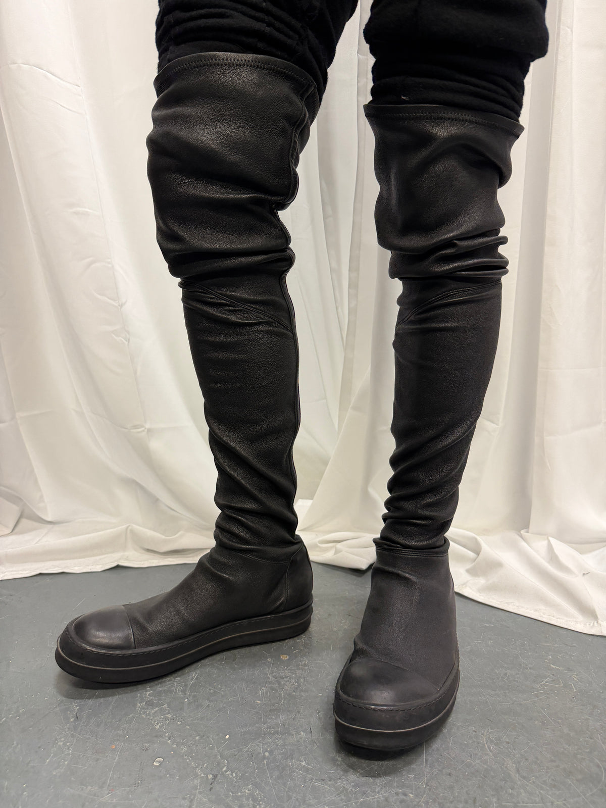 Rick Owens Elongated Stretch Leather Sock Ramones