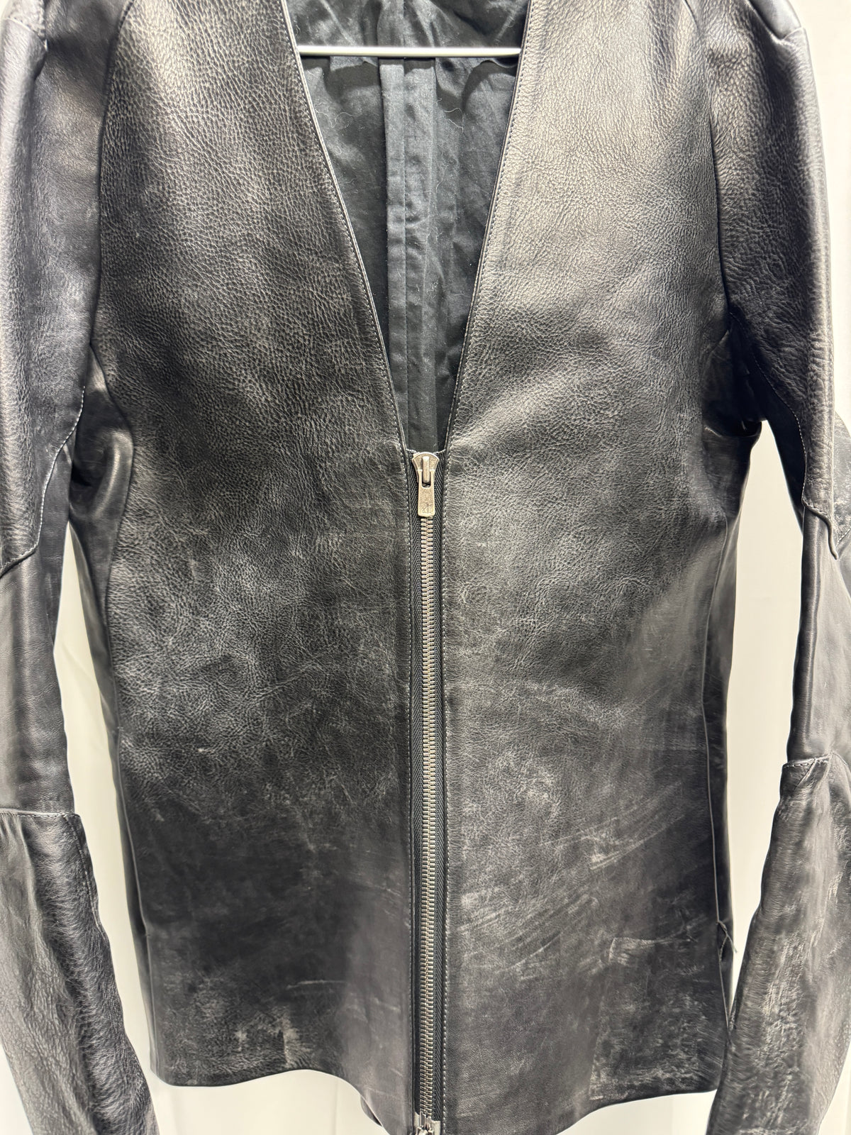 DEVOA AW08 Anatomical Textured Cow Leather Jacket