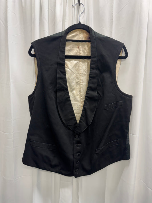 Antique c.1890-1910 Black Wool Waistcoat