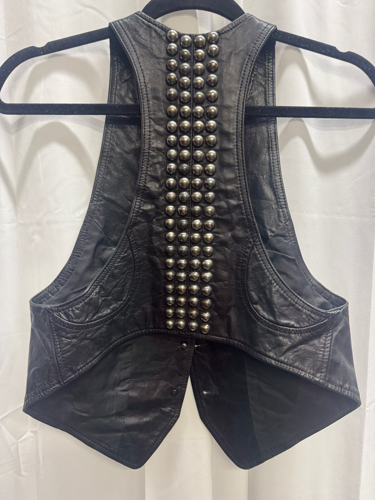 LGB Thick Calfskin Leather Studded Vest