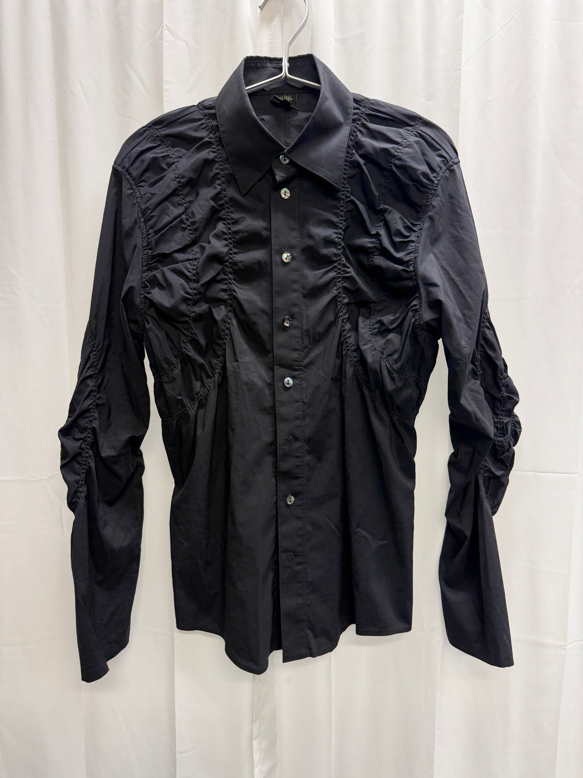 Jean Paul Gaultier Homme Late 90s Stretch Ruched Shirt (48)