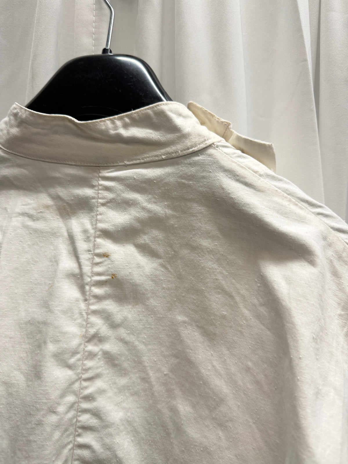 Vintage Cross-Front Buttoned Fencing-Inspired Cotton Lab Coat (M)