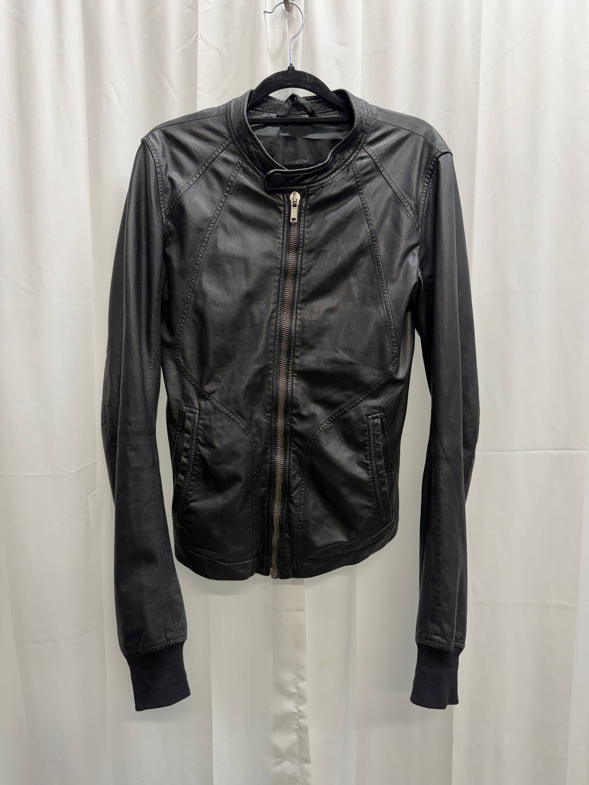 Rick Owens c.2010 Panelled Leather Zip Jacket (XS)