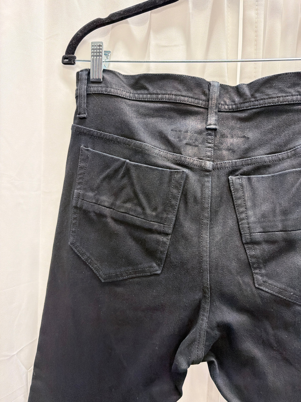 Julius 7 Permanent Collection Gas Rider Moto Waxed Twisted Jeans (S)